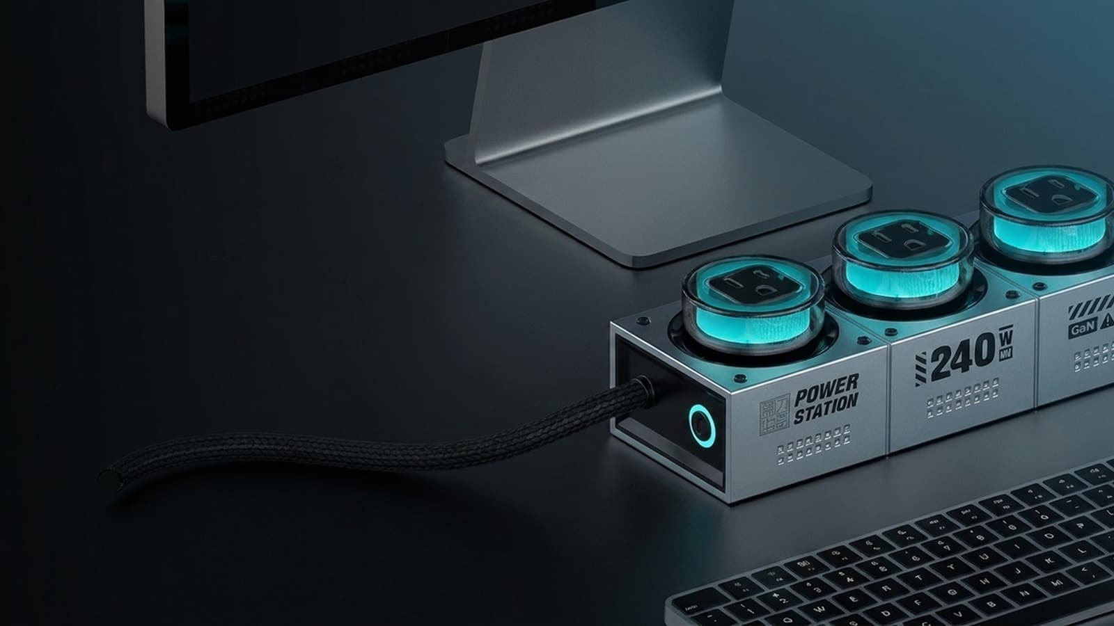 mfish E-Tank 240W - 모듈처럼 이어붙인 GaN 데스크탑 충전 스테이션