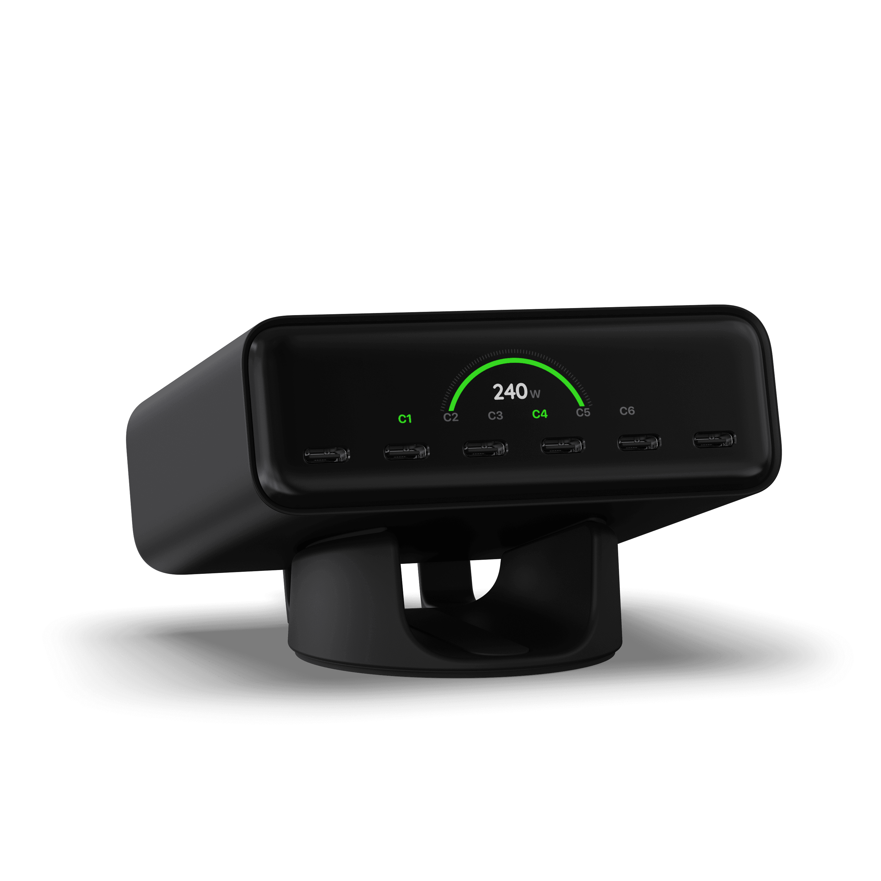 Satechi ChargeView 240W Desktop Charger — Shows Real-Time Power Per Port on a Screen