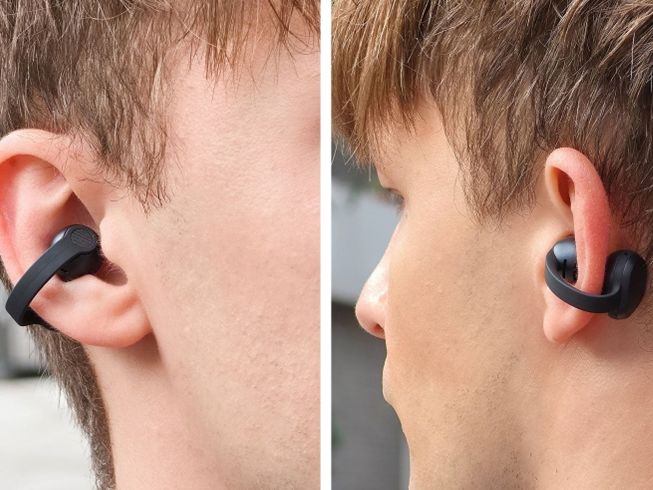 Side view of the Galaxy Buds On worn on the ear