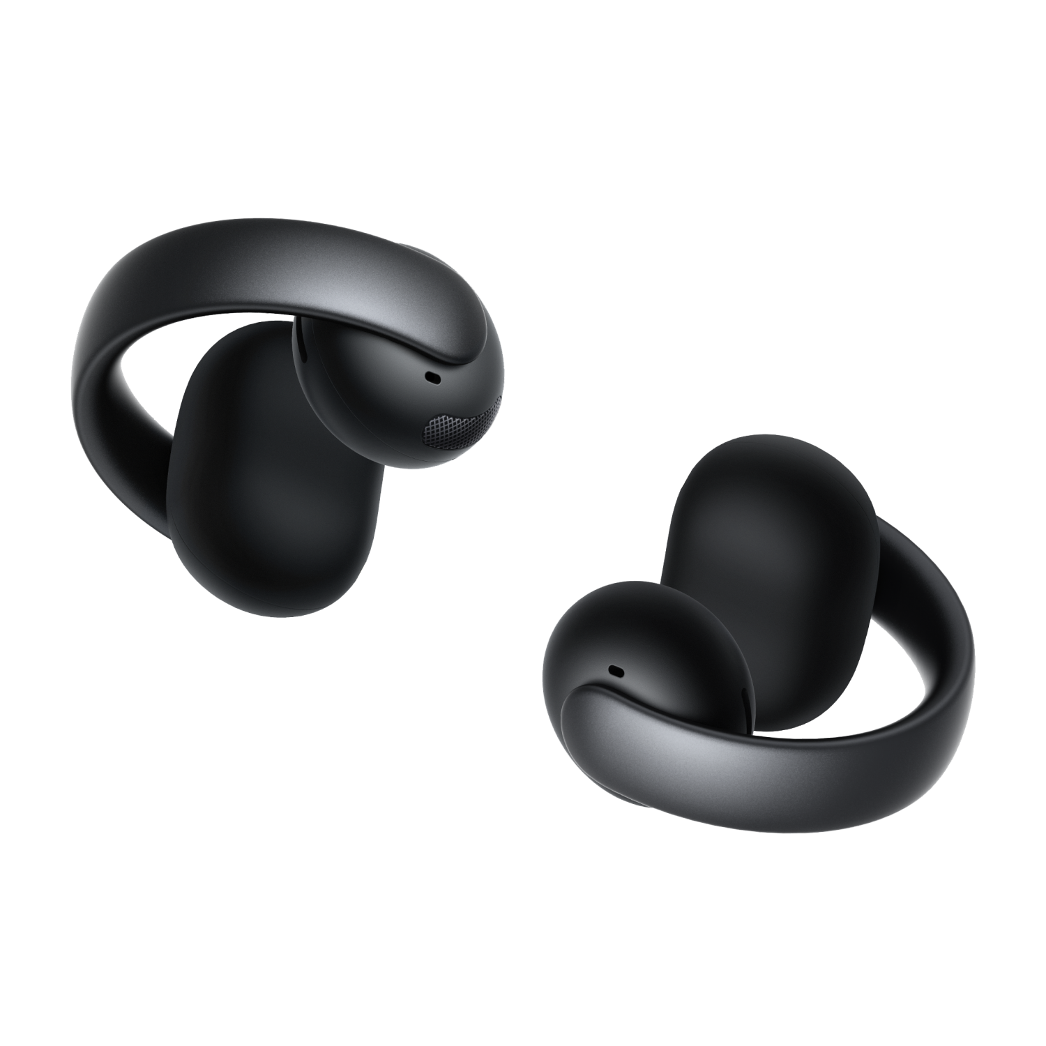 Anker AeroClip 2 main image, left and right earbuds shown as black ring-shaped units
