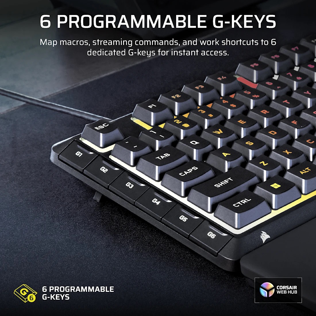 CORSAIR SKIFF 100 PLUS G-key 클로즈업