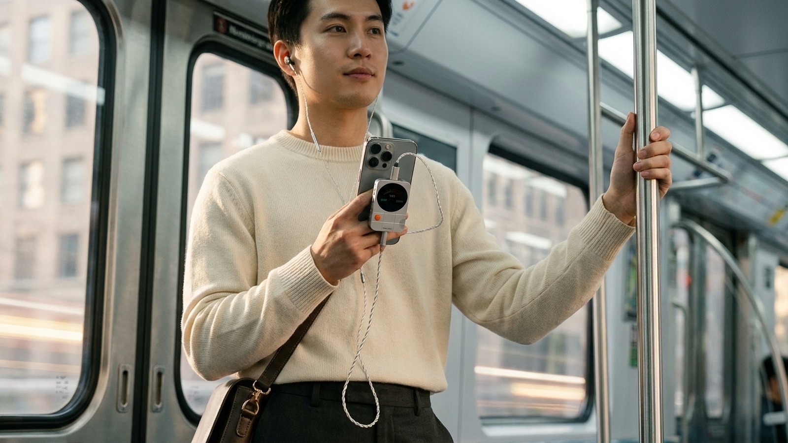 Fosi Audio MD3 지하철에서 사용 장면