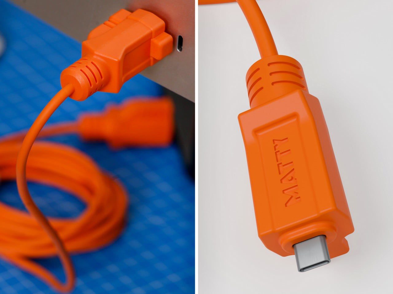 MATTY USB-C 케이블 - 공사장 연장선을 꼭 닮은 주황 케이블