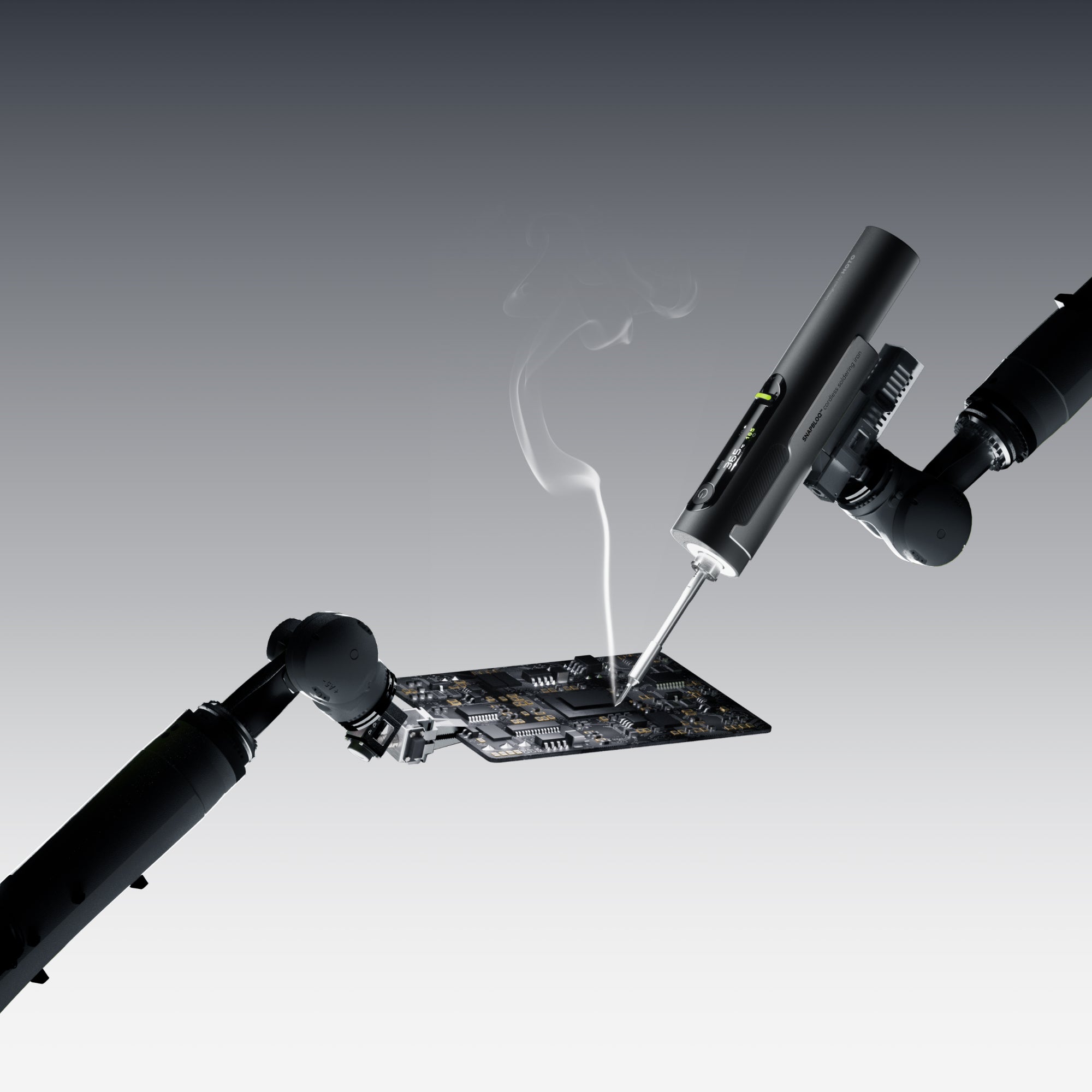 HOTO SNAPBLOQ cordless soldering iron in use
