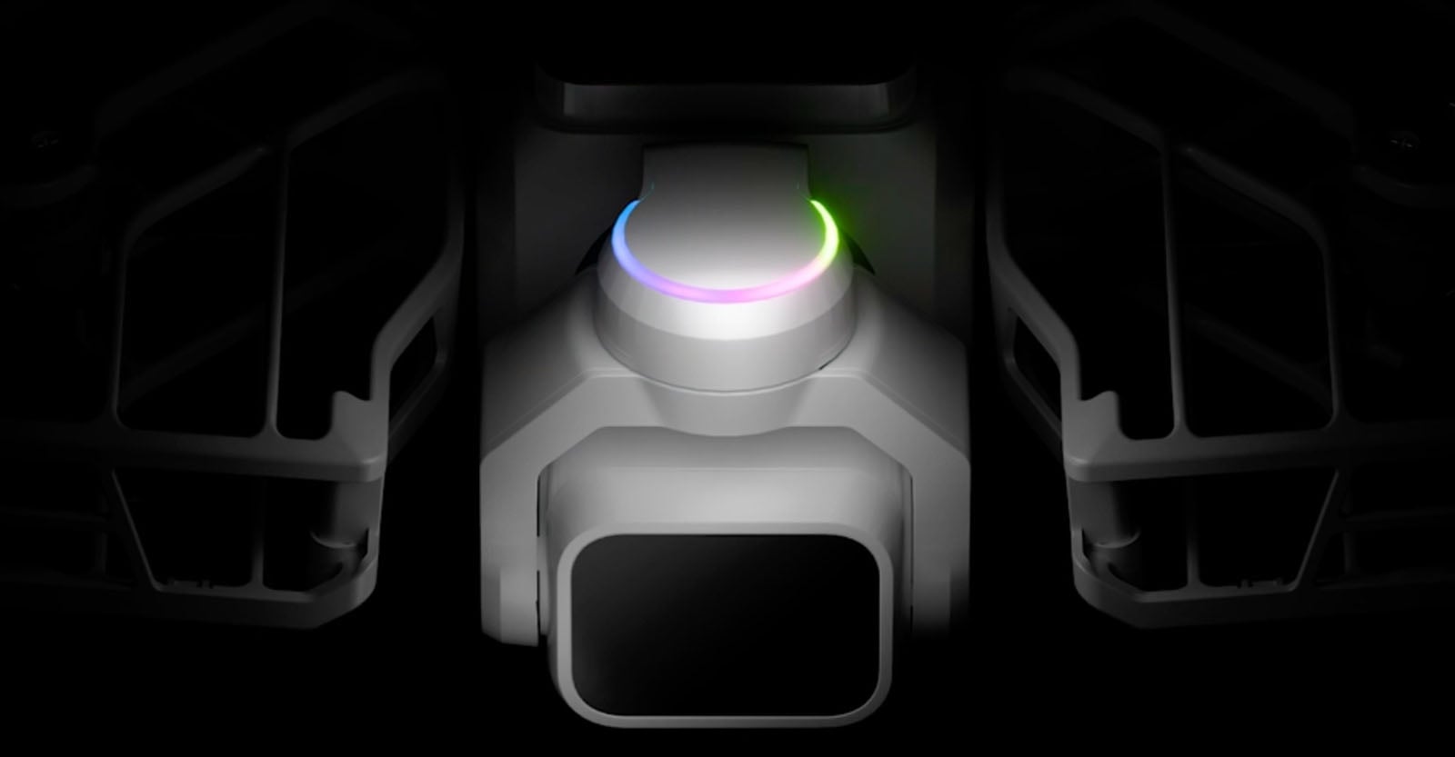 HOVERAir VERSA 짐벌 카메라 헤드 클로즈업, LED 링 조명