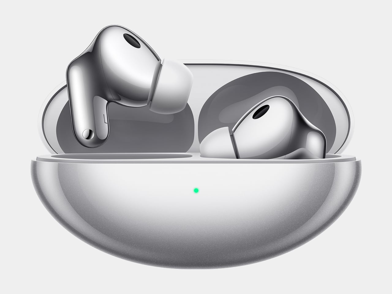 Huawei FreeBuds Neo 메인 이미지, 케이스에 담긴 실버 컬러 이어버드