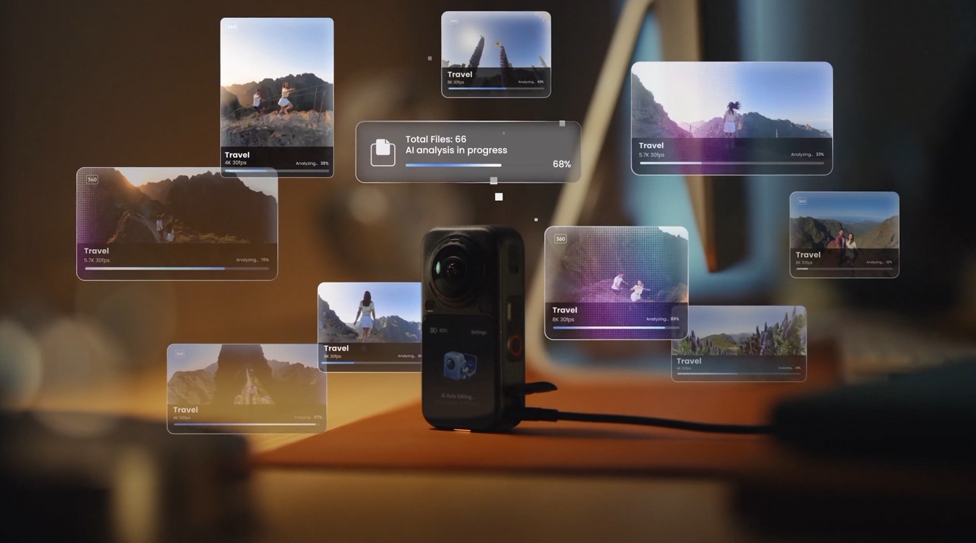 Insta360 X6 AI auto-editing interface