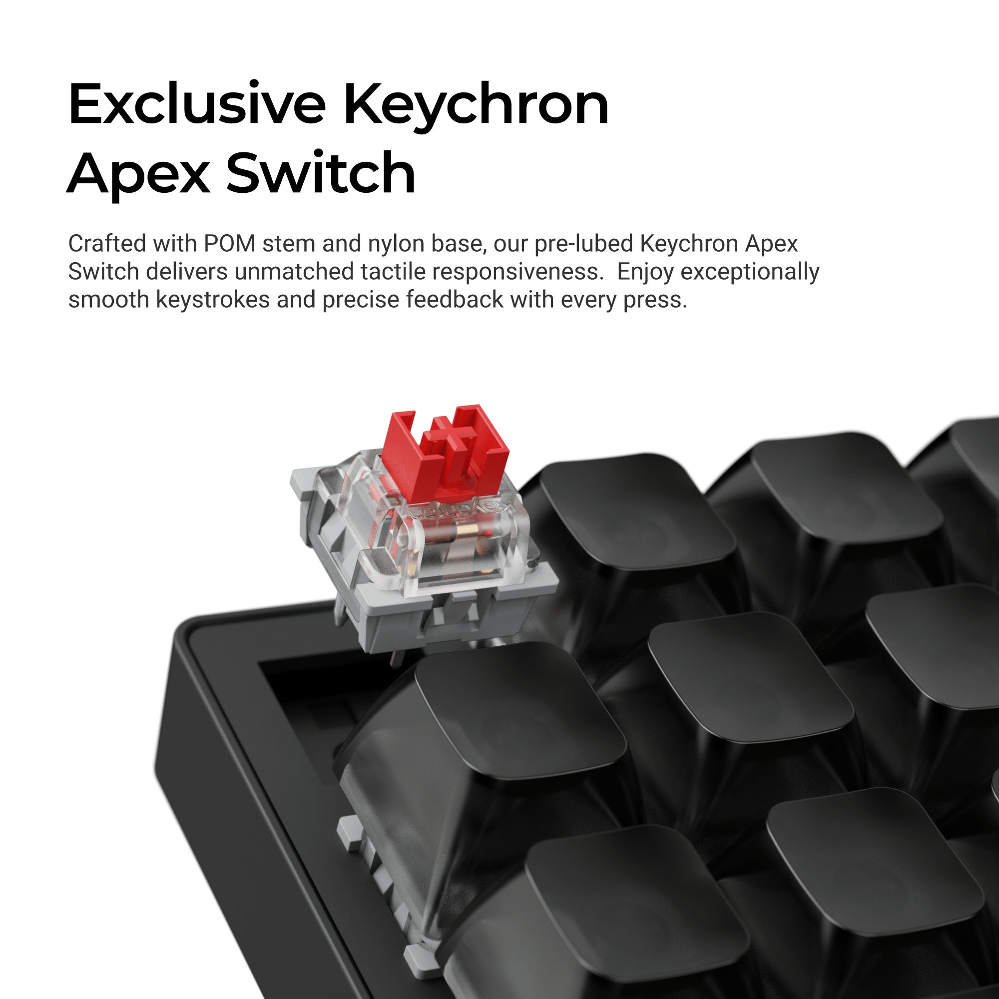 Close-up of Keychron Apex switch