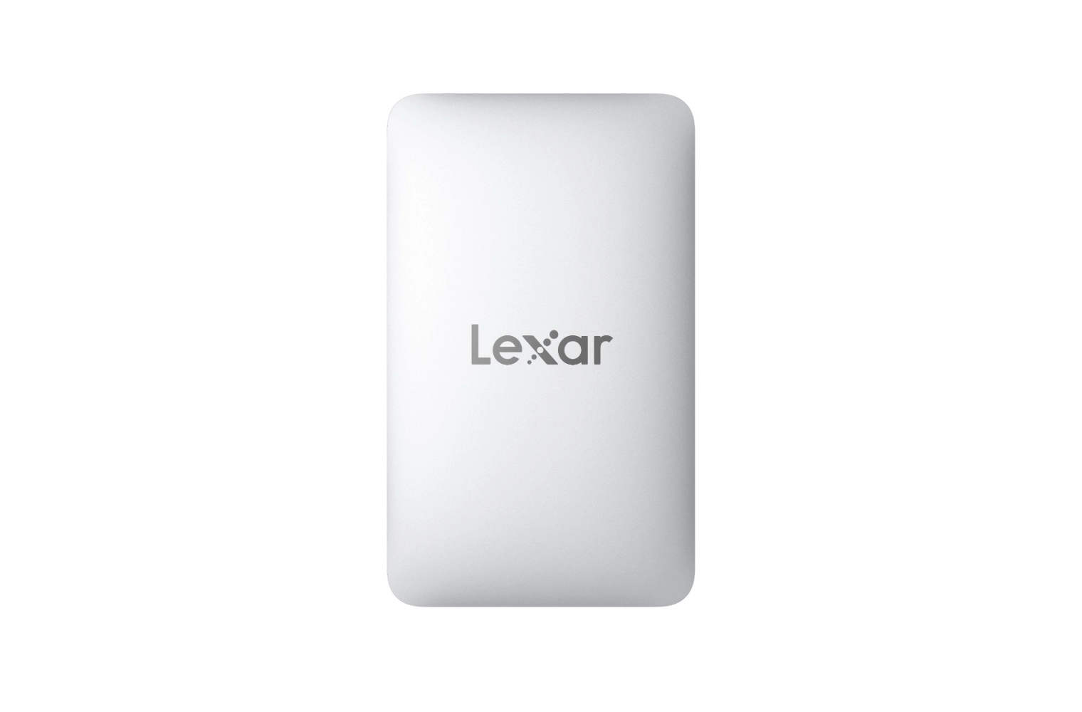 Lexar Museポータブルssdのディテール3、正面ロゴのクローズアップ