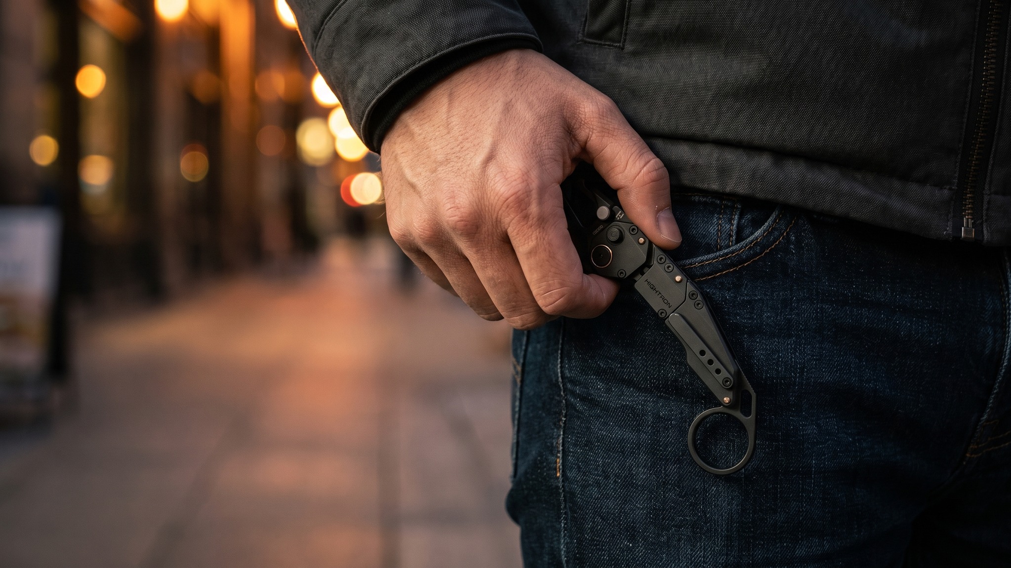 HIGHTRON Modulus pocket knife worn on hand