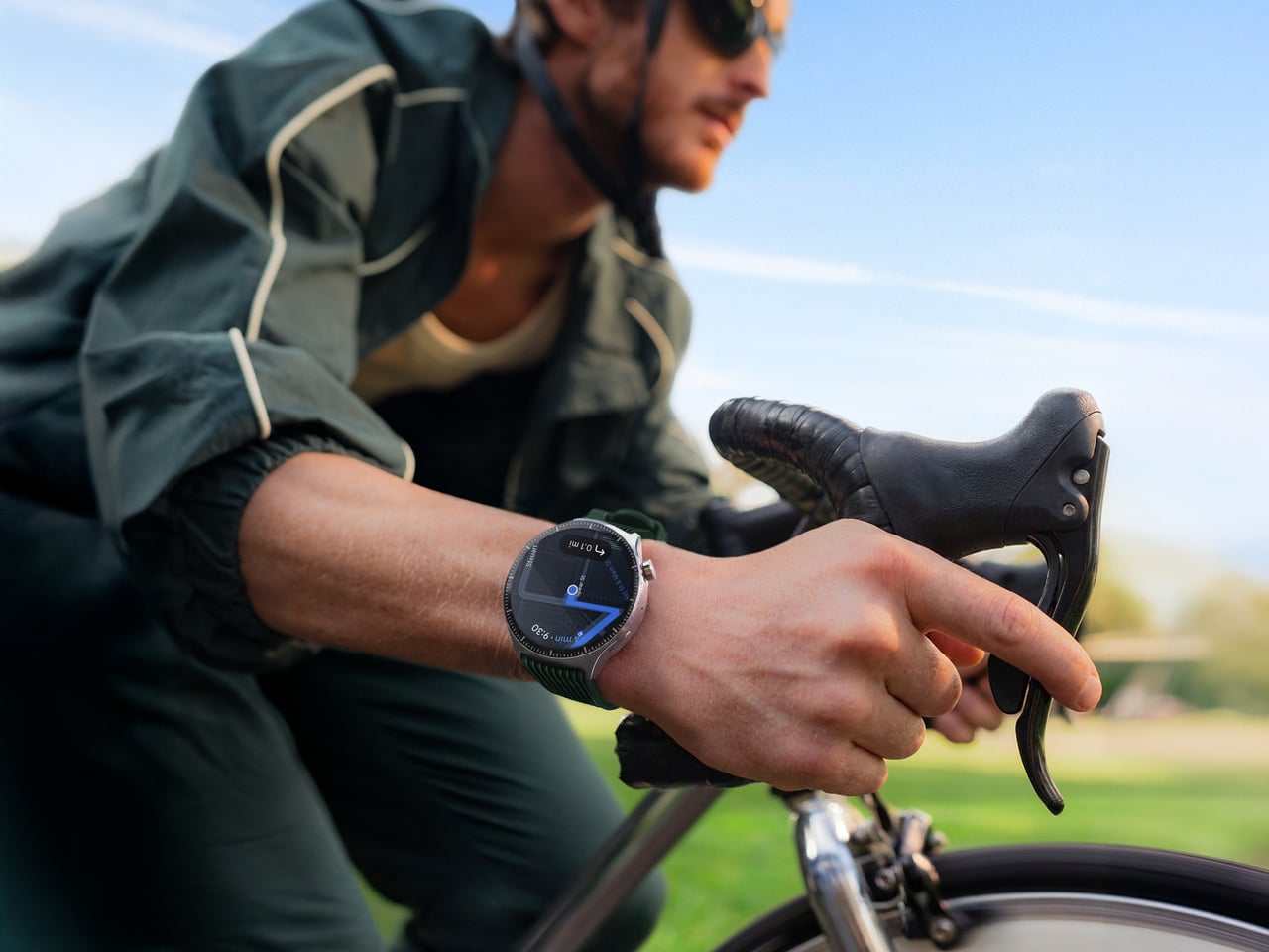 Motorola moto watch ultra worn while cycling