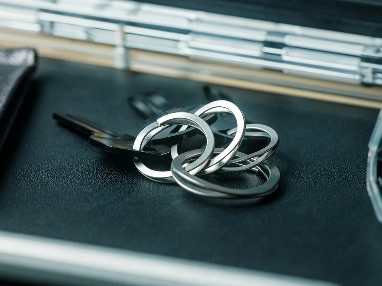 The Painless Key Ring with a key attached
