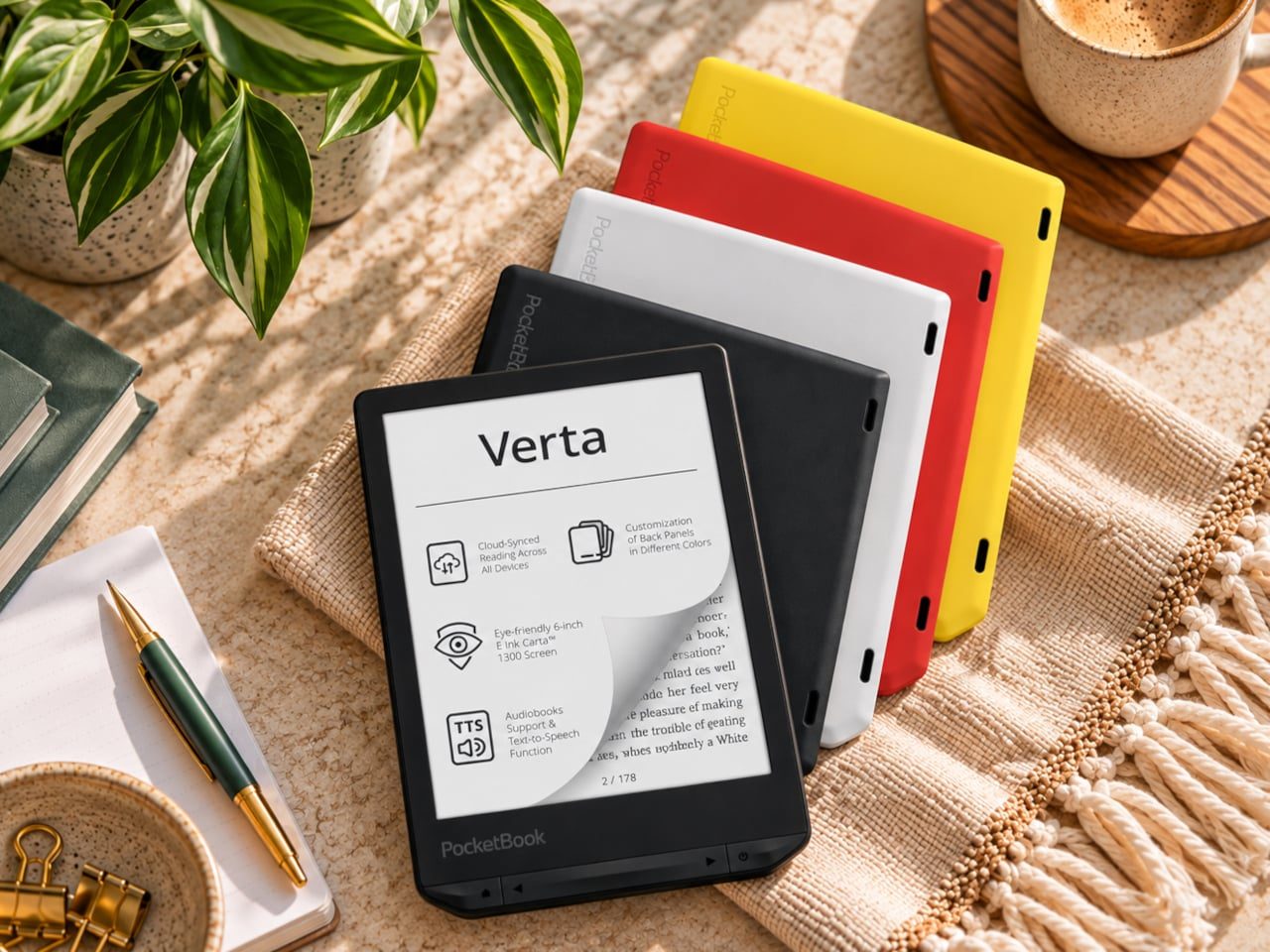 PocketBook Verta - $198、色を選ぶ楽しさを加えたe-reader