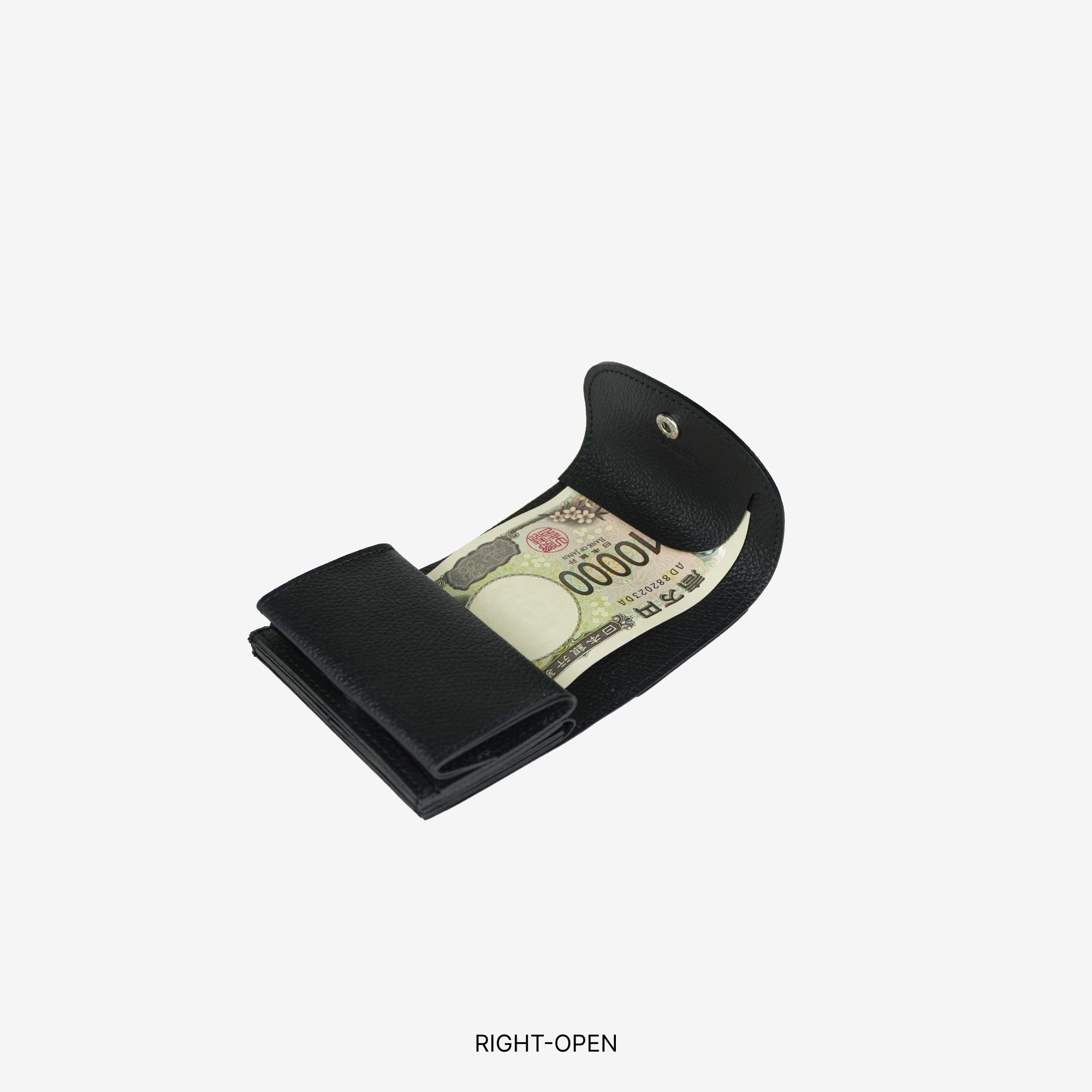 오른쪽으로 열리는 사양, 지폐가 옆에서 들어간 모습