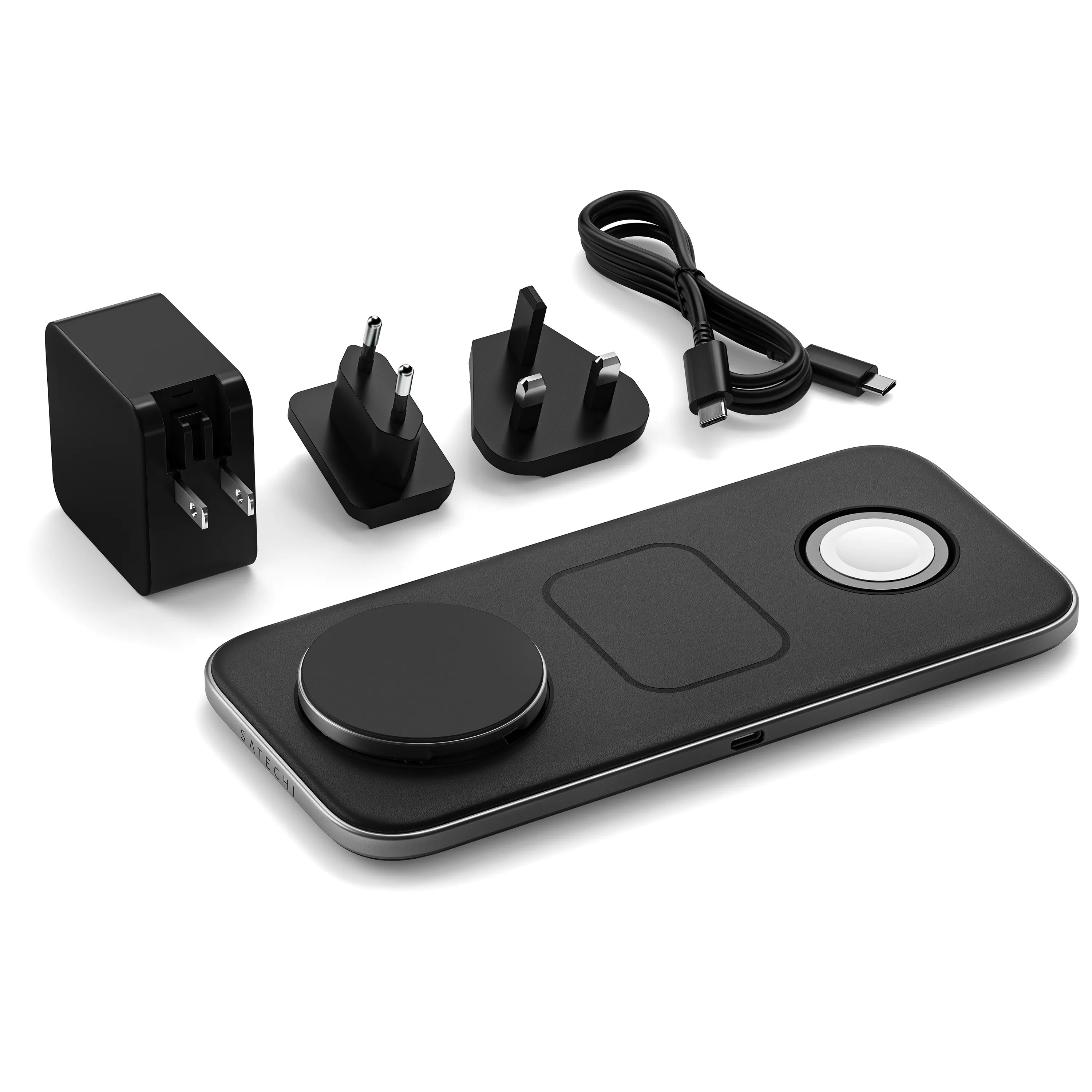 사테치 트리오 아이폰 애플워치 에어팟 동시 충전 모습