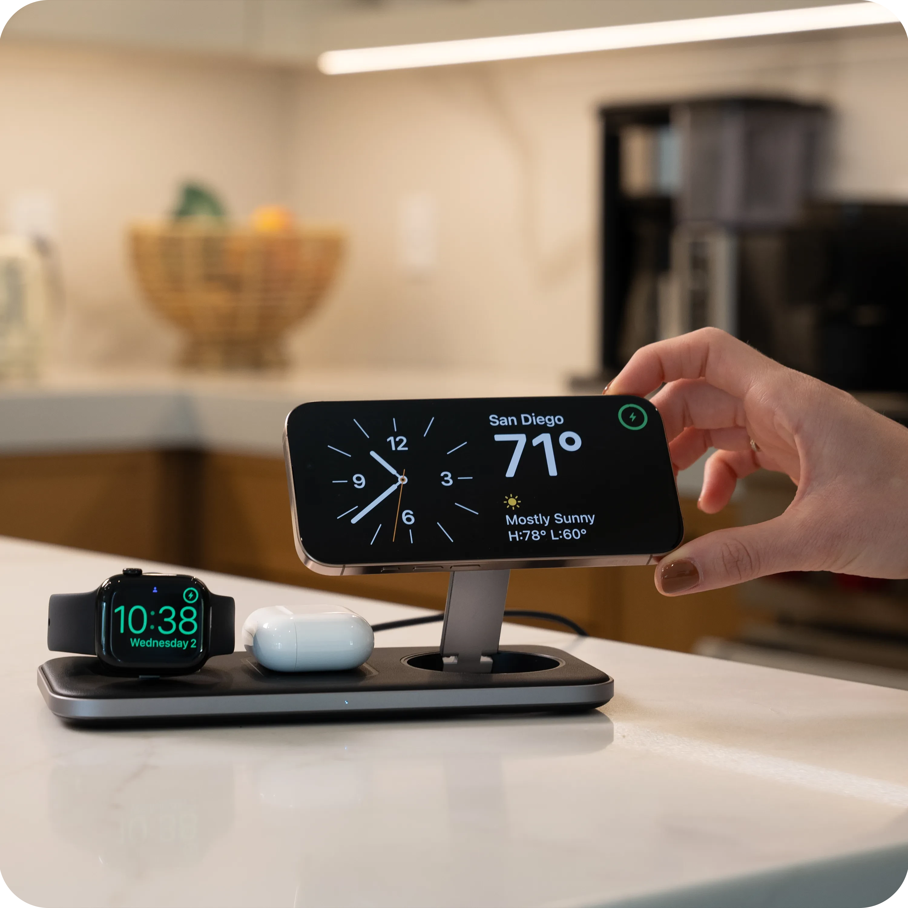 사테치 트리오 실제 데스크에서 사용하는 모습