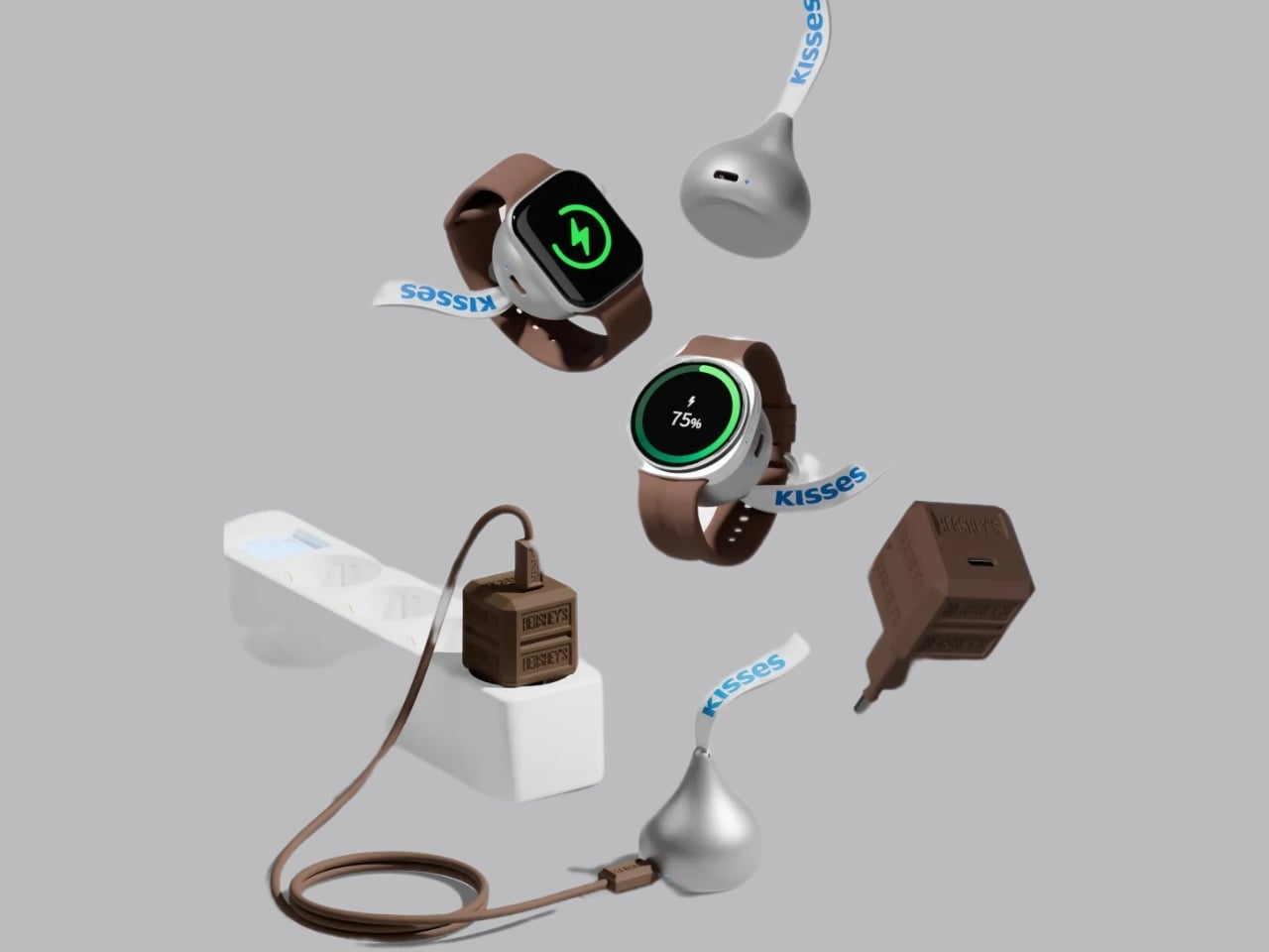miniduct Kisses Smartwatch Power Bank - A Charger Shaped Like a Hershey's Kiss
