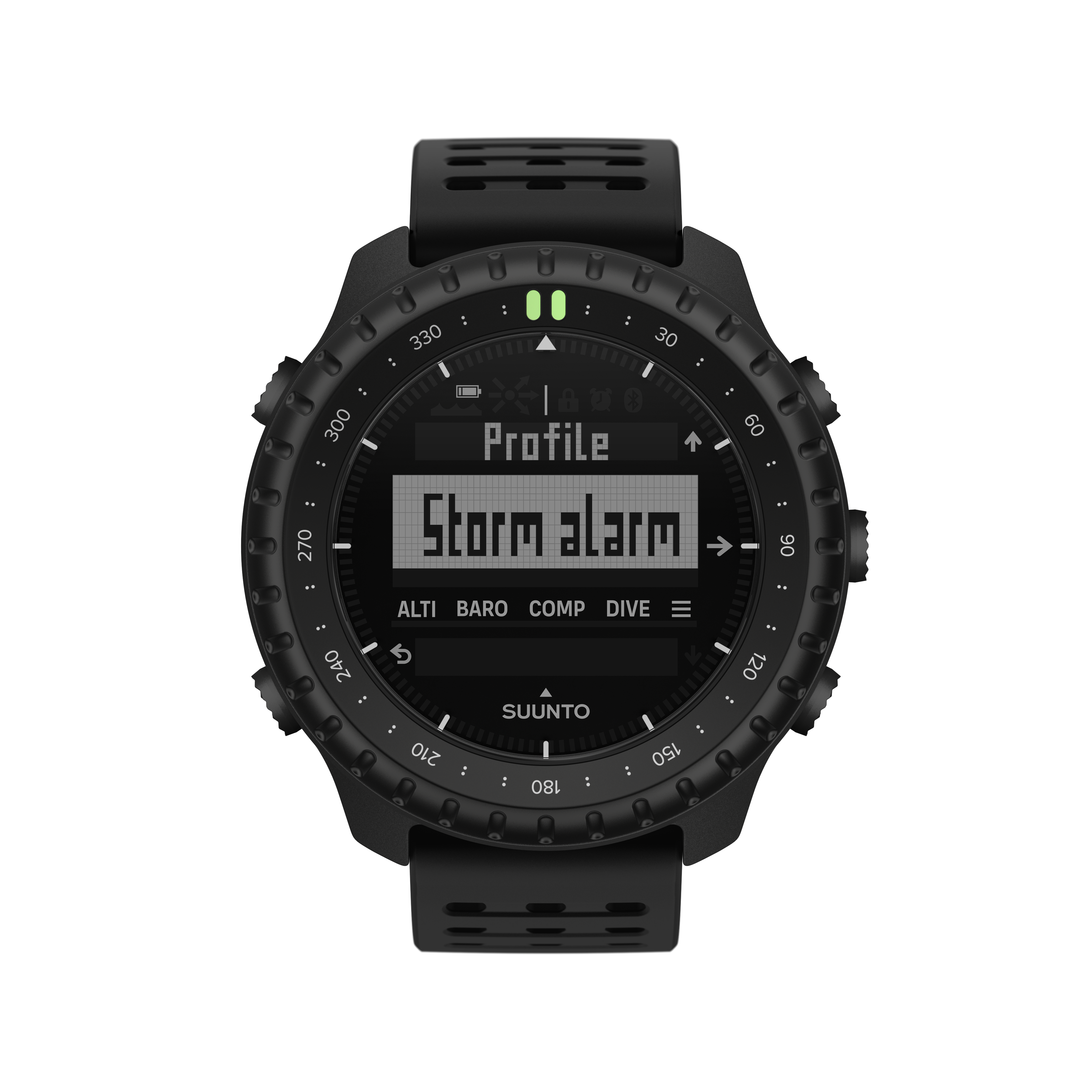 Suunto Core 2 storm alarm feature screen