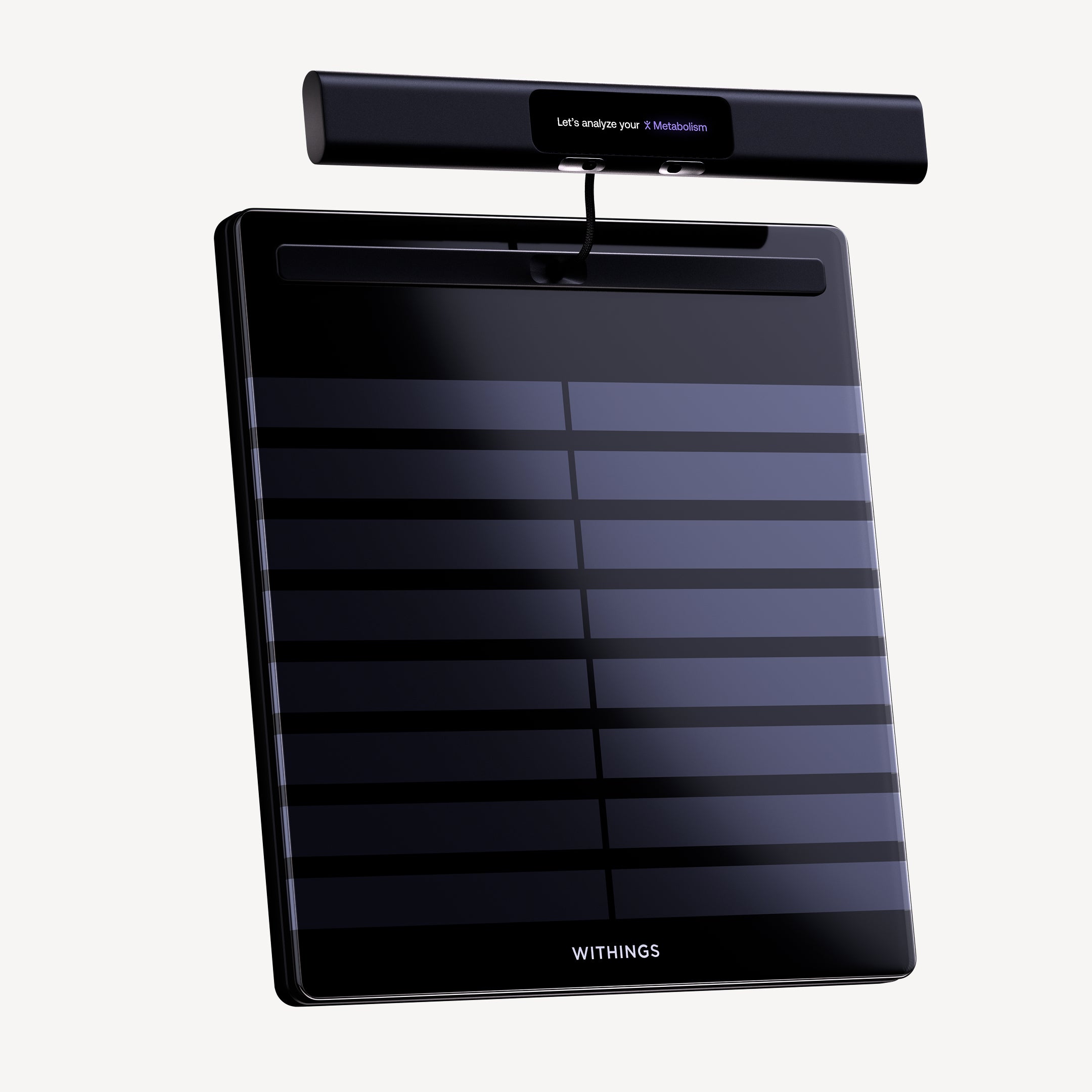Withings BodyScan 2 상단 손잡이 바가 분리돼 떠있는 각도컷